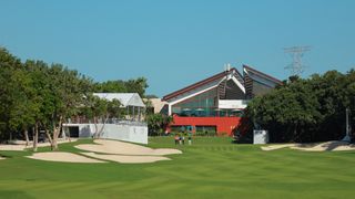 Golf course with modern buildings