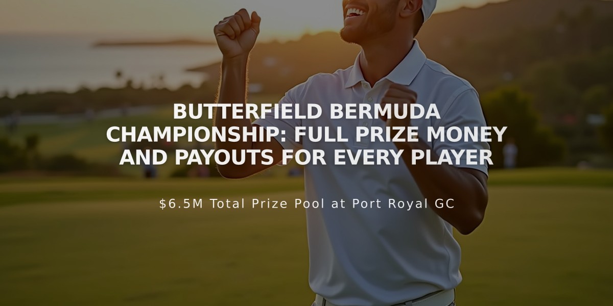 Butterfield Bermuda Championship: Full Prize Money and Payouts for Every Player