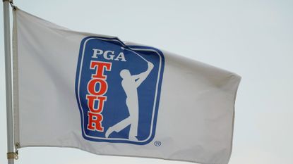 PGA Tour flag waving in wind