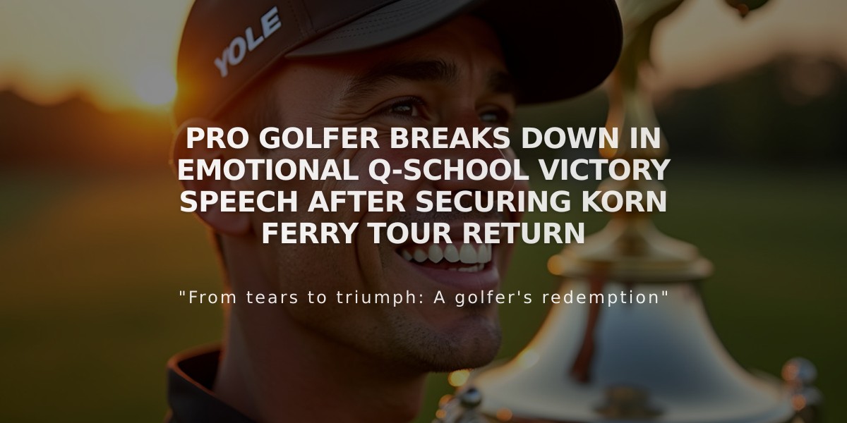 Pro Golfer Breaks Down in Emotional Q-School Victory Speech After Securing Korn Ferry Tour Return